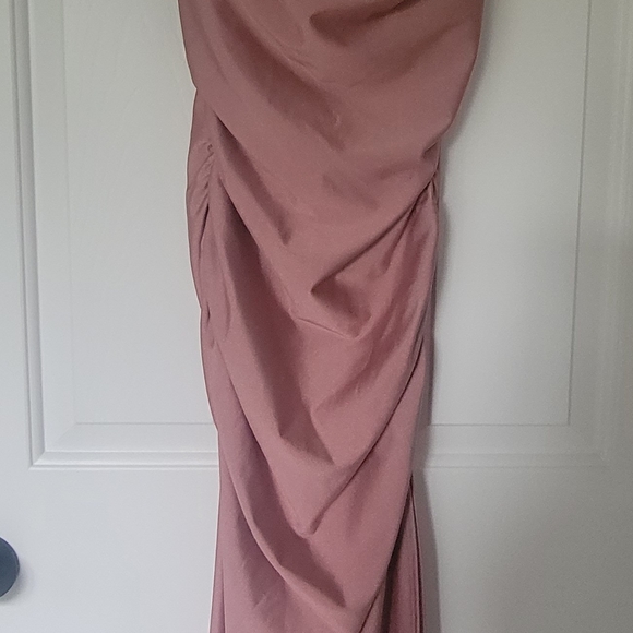 Cowl Neck High Slit Mauve Maxi - Picture 4 of 6
